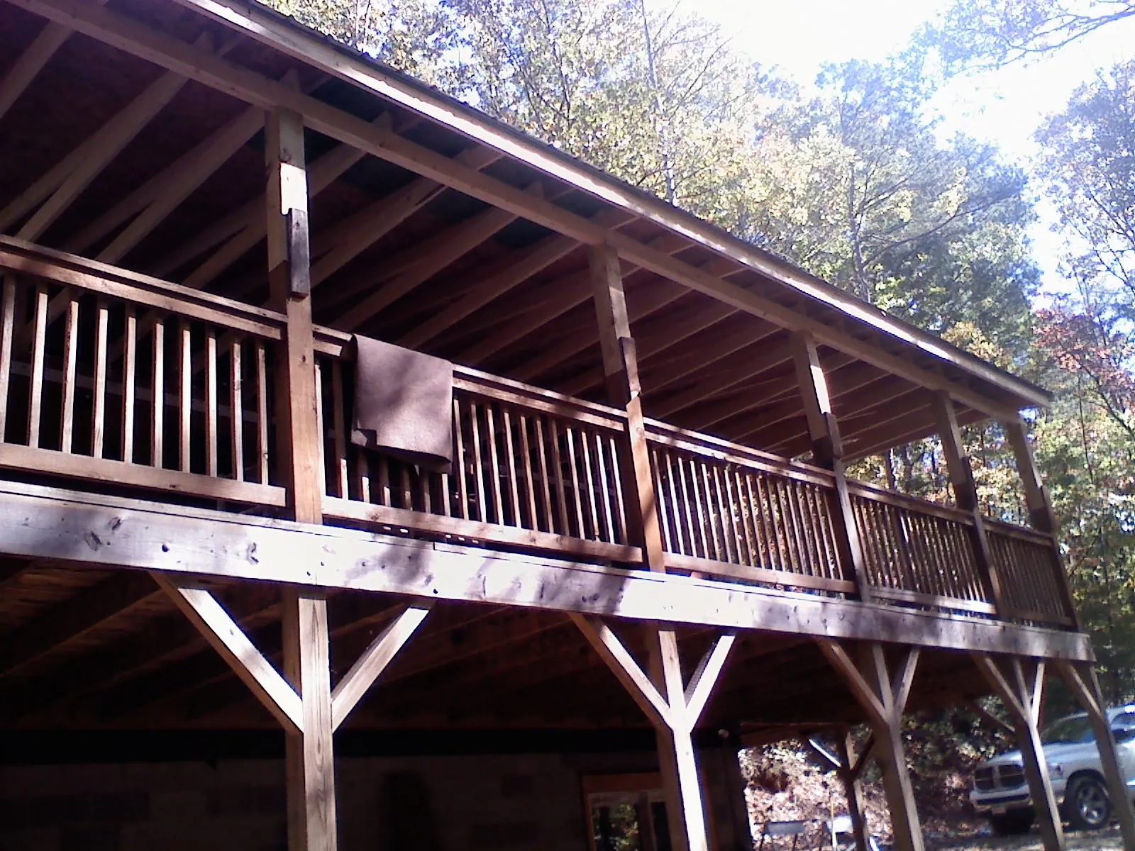 Timber framing under a new elevated porch and deck — Roof Leak Repair in Perrysville by Roofing Brothers